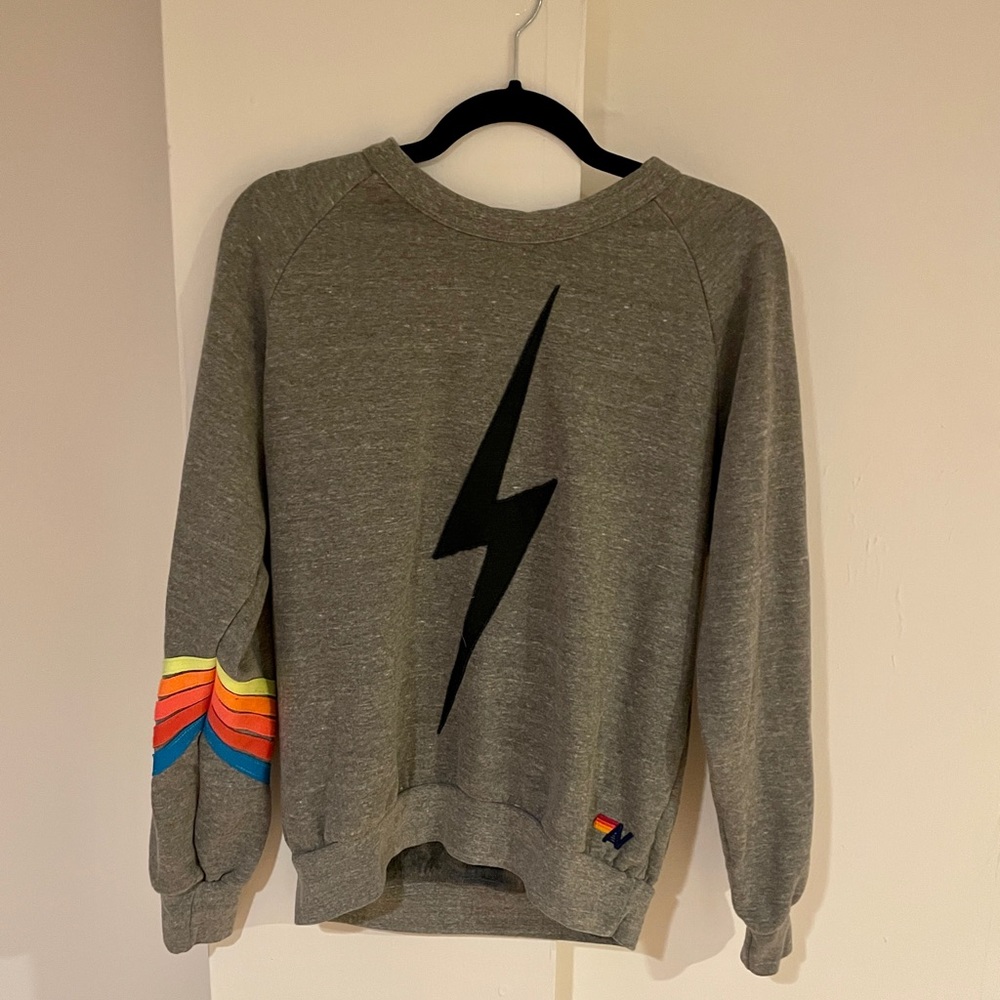 AVIATOR NATION - Bolt Chevron 5 Sweatshirt - Heather Neon Rainbow - Size: S